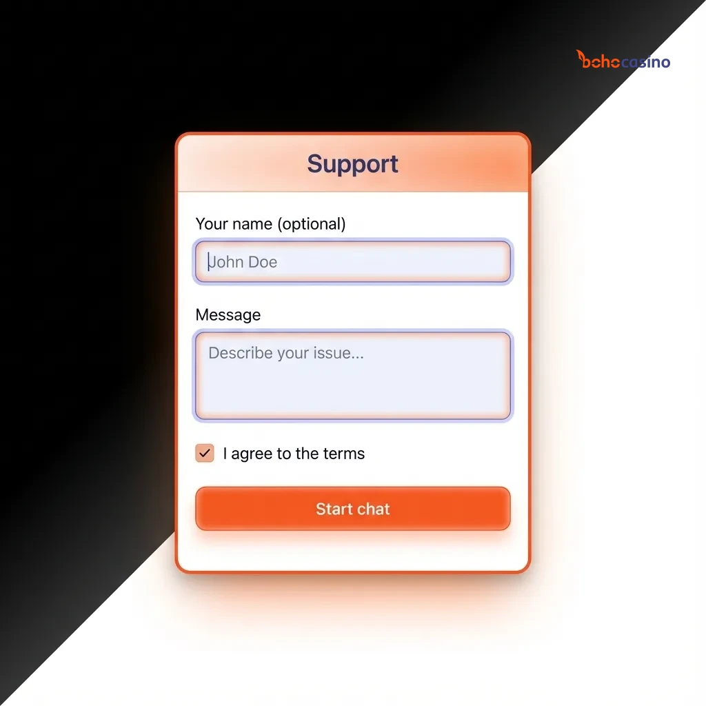 Illustration of 24/7 Boho Casino customer support in Australia via live chat, email, and online help centre/FAQ