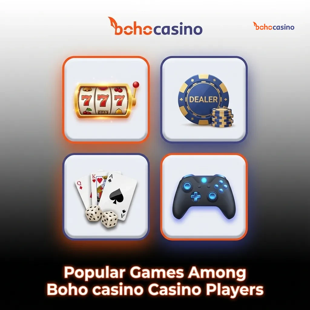Graphic showing popular Boho casino games like Sweet Bonanza, Big Bass Bonanza, Starburst and more for Aussie players